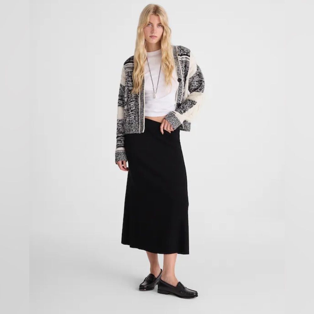 Madewell | Merino Wool-Blend Black Maxi Skirt Size Small NWT